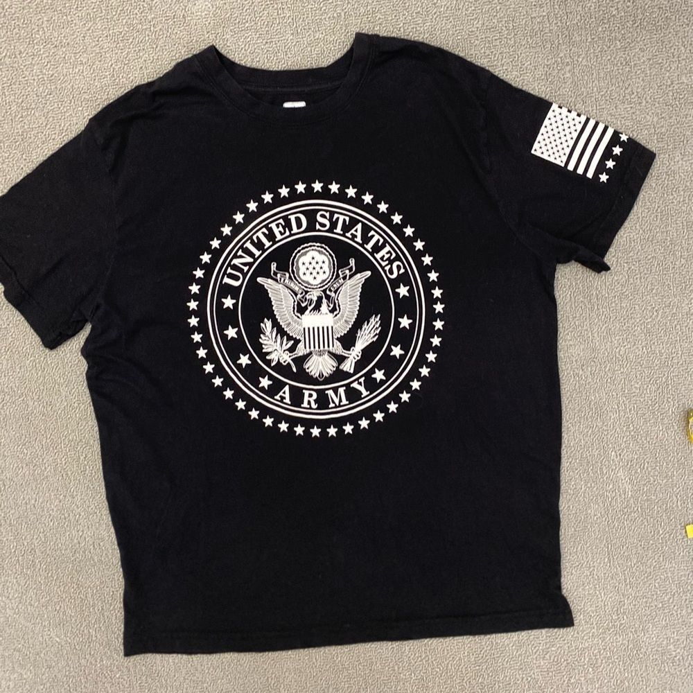 Men’s Medium Black United States Army Short Sleeve Tee- Military Army Patriot